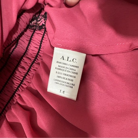 NEW $395 A.L.C [ 14 ] Kade Floral Smocked Mini Skirt‎ in Pink - Picture 13 of 13